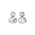 Oval Crystal Cluster Stud Earrings in Two Styles With Silver-Tone Settings view 5