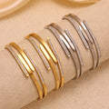 Multi Layer Stainless Steel Mud Drill Open Bangle Pair view 3