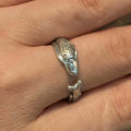 Antique Silver Koi Fish Open Wrap Band Fashion Ring Sizes view 2