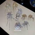 Gold And Silver Crystal Arc Fringe Stud Earrings Jewelry Accessory view 4