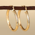 Gold Tone Textured Hoop Earrings Eight Style Assortment view 8