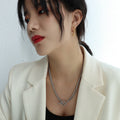 Thick Curb Chain OT Toggle Necklace And Matching Bracelet view 6