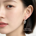 Silver Tone Sculpted Twist Chunky Hoop Stud Earrings For Women view 2
