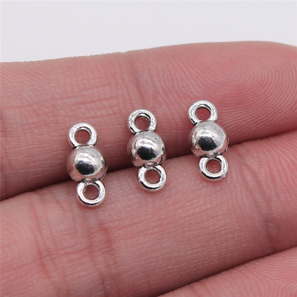 5x11mm 0.5g Multicolor Zinc Alloy Round Ball Bead Connector Beads for DIY Necklace Bracelet Jewelry Making