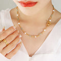 Pearl Green Tube Bead Necklace Gold OT Toggle Clasp view 3