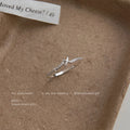 Silver Tone Clear Stone Star Crossover Open Adjustable Ring view 4
