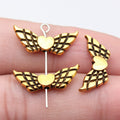 Feathered Wing Heart Small Hole Metal Bead in Three Finishes view 4