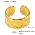 Gold Open Band Rings Textured Embossed Assorted Size 7 view 6