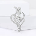 Crystal Flower Leaf Brooch in Silver and Gold Tone view 4