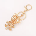 Rhinestone Cub Tiger Keychain Gold Clasp Clear Stones view 4