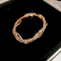 Twisted Multi Row Rhinestone Crystal Wrap Bracelet view 6