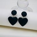 Fabric Wrapped Heart Drop Stud Earrings Three Colors view 7