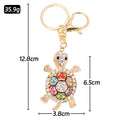 Rhinestone Turtle Keychain Gold Clasp Multicolor Clear Options view 3