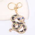 Rhinestone Snake Keychain Gold Metal Charm with Cord Options view 8