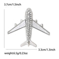 Rhinestone Airplane Brooch Pearl Wing Crystal Body Pin view 6