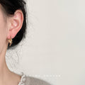 Ribbed Geometric Curve Huggie Hoop Earrings Gold Silver view 3