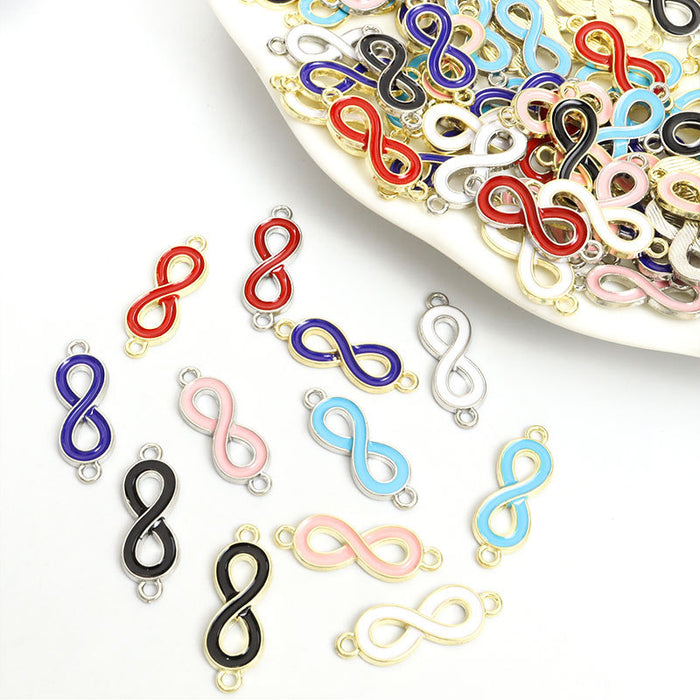 Enamel Infinity Symbol Double Loop Jewelry Connectors
