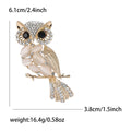 Owl Brooch with Cabochon Body in Three Metal Finishes view 7