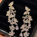 Crystal Butterfly Chandelier Earrings with Long Sparkling Fringe view 7