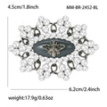 Crystal Bee Brooch With Brown Or Blue Center With Polished Metal Detail view 5