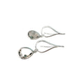 Silver Tone Loop and Smoky Faceted Teardrop Earrings view 5
