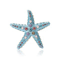 Rhinestone Starfish Brooch Decorative Metal Pin For Jackets And Lapels view 1