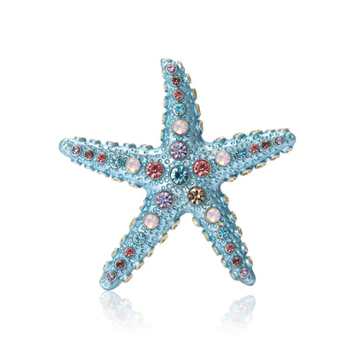 Rhinestone Starfish Brooch shown on a clean white display