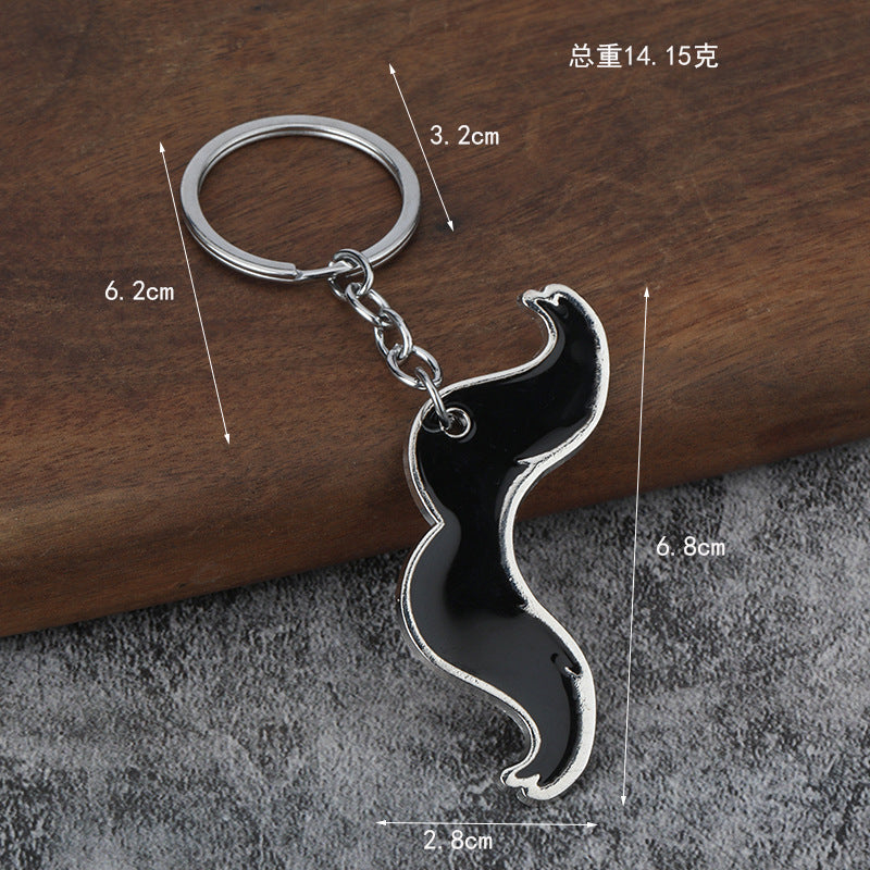 Men's Mustache Zinc Alloy Metal Keychain Gift Accessory