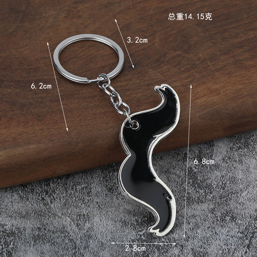 Men's Mustache Zinc Alloy Metal Keychain Gift Accessory