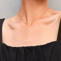 Y-Drop Triangle Star Pendant Necklace Gold and Rose Gold view 4