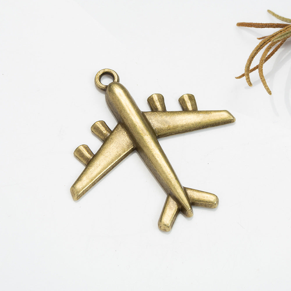 38x36mm Vintage Fighter Airplane Alloy Charm Pendant