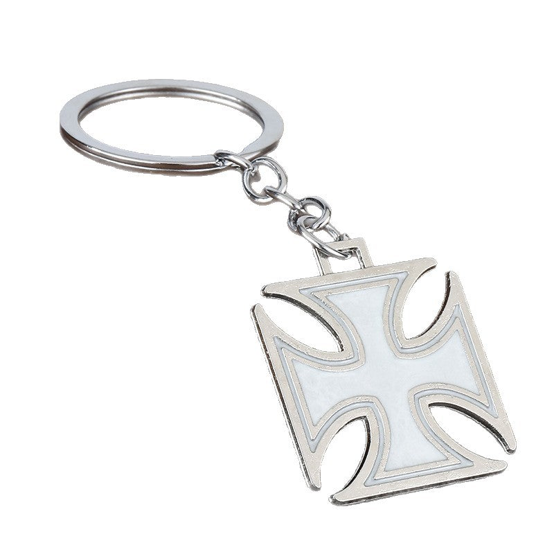 Vintage Crusader Flower Zinc Alloy Keychain Pendant Gift Accessory