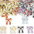 Enamel Ribbon Bow Jewelry Components For DIY Earrings And Bracelets Charms view 4