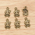 Bow Skull and Crossbones Metal Charms in Two Finishes view 3