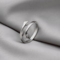 Embracing Hands Adjustable Open Band Rings in Four Finishes view 3