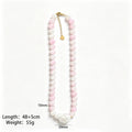 Six Color Faux Baroque Bead Necklaces With Carabiner Clasps view 7