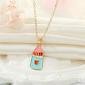 Gold Tone Colorful Enamel Food and Heart Pendant Necklaces view 7