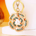 Pearl Openwork Rose Keychains in Three Colors with Braided and Plain Loops view 11