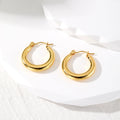 Gold Tone Open Geometric Hoop Earrings in Eight Designs view 2