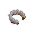 Gold Tone Pearl Cluster Open Ear Cuff Clip Earring view 5