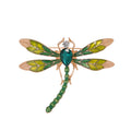 Green Gold Tone Dragonfly Enamel Two Designs Metal Brooch Pin view 1