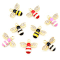 Striped Enamel Bee Pendants with Crystal Wings in Five Colorways view 5