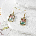 Gold Frame Dried Flower Resin Drop Earrings Eight Styles view 8