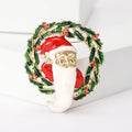Enamel Santa Wreath Brooch in 1 Style Metal Pin Accessory view 6