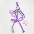 Woven Cord Bow Keychain With Colorful Charm Accents view 8