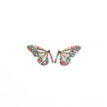 Rainbow and Blue Clear Stone Butterfly Small Stud Earrings view 5