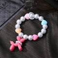 Pearl and Heart Bead Stretch Bracelets with Balloon Dogs view 3