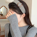 Fabric Padded Oval Acrylic Ring Headband Deep Coffee view 3