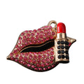 Rhinestone Lips Lipstick Charm Pendant Alloy Two Colors view 5