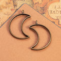 38x26mm Hollow Crescent Moon Alloy Pendant for Earrings or Necklace